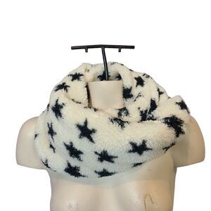 Jenni Black & White Star Cotton Circle Loop Scarf
